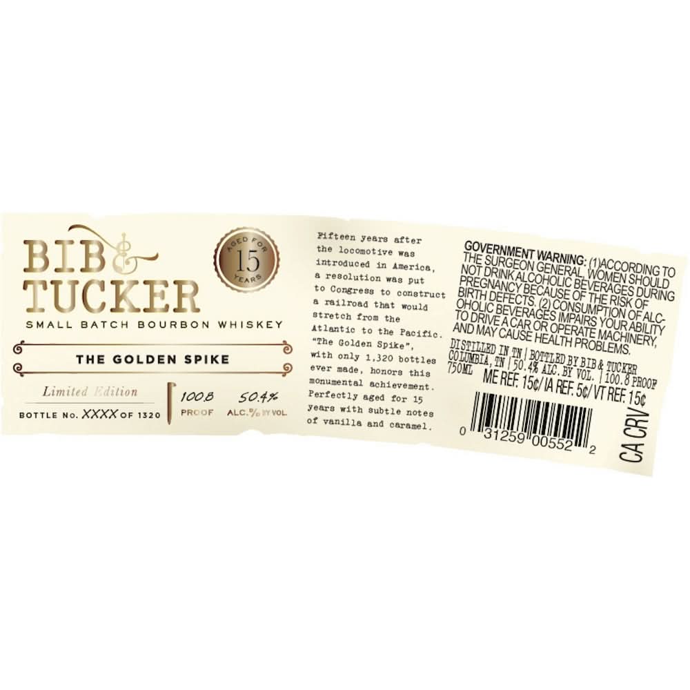 Bib &amp; Tucker The Golden Spike 15 Year Old Bourbon