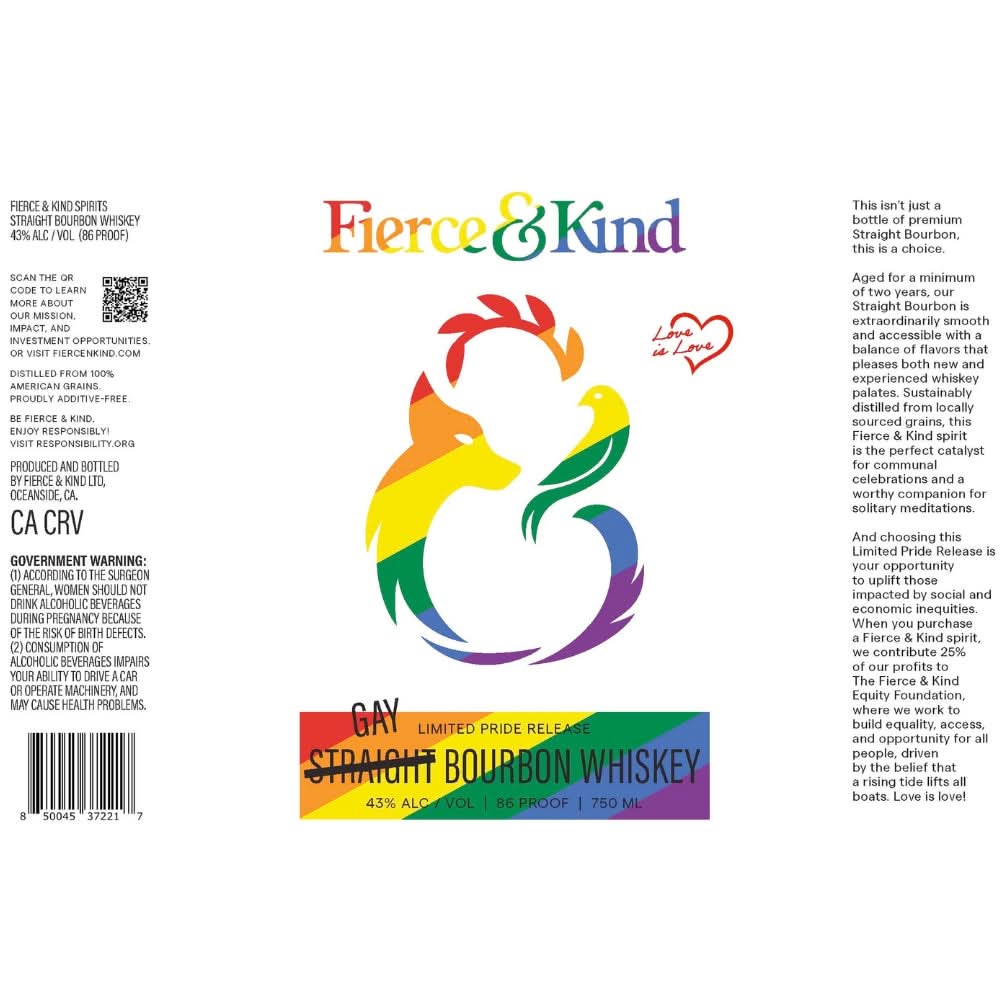 Fierce &amp; Kind Limited Pride Release Gay Bourbon