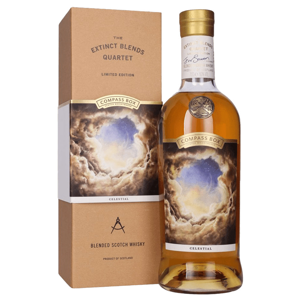 Blended Scotch Whisky bottle and packaging with 'Compass Box' branding on a white background