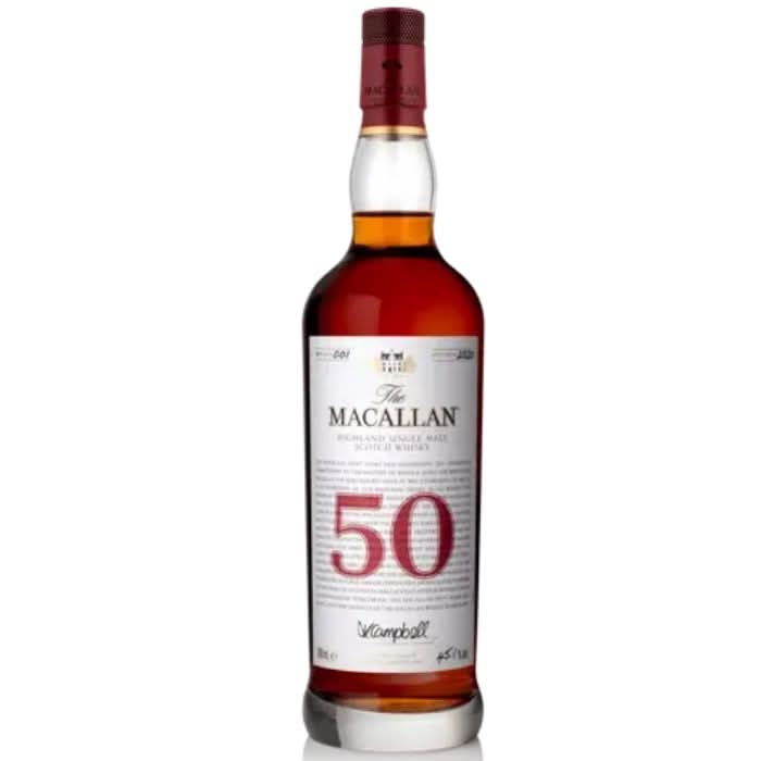 Close-up of The Macallan Red Collection 50-Year-Old bottle showcasing its elegant design and rich amber color, symbolizing five decades of maturation
Aged to Perfection: The spirit begins its journey in The Macallan&