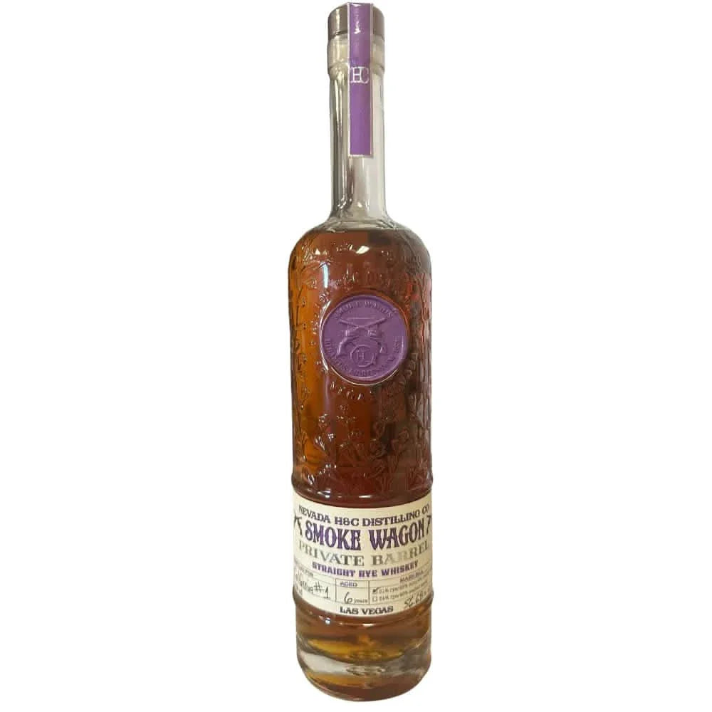 Smoke Wagon Straight Rye Whiskey Private Barrel 6 year old California 