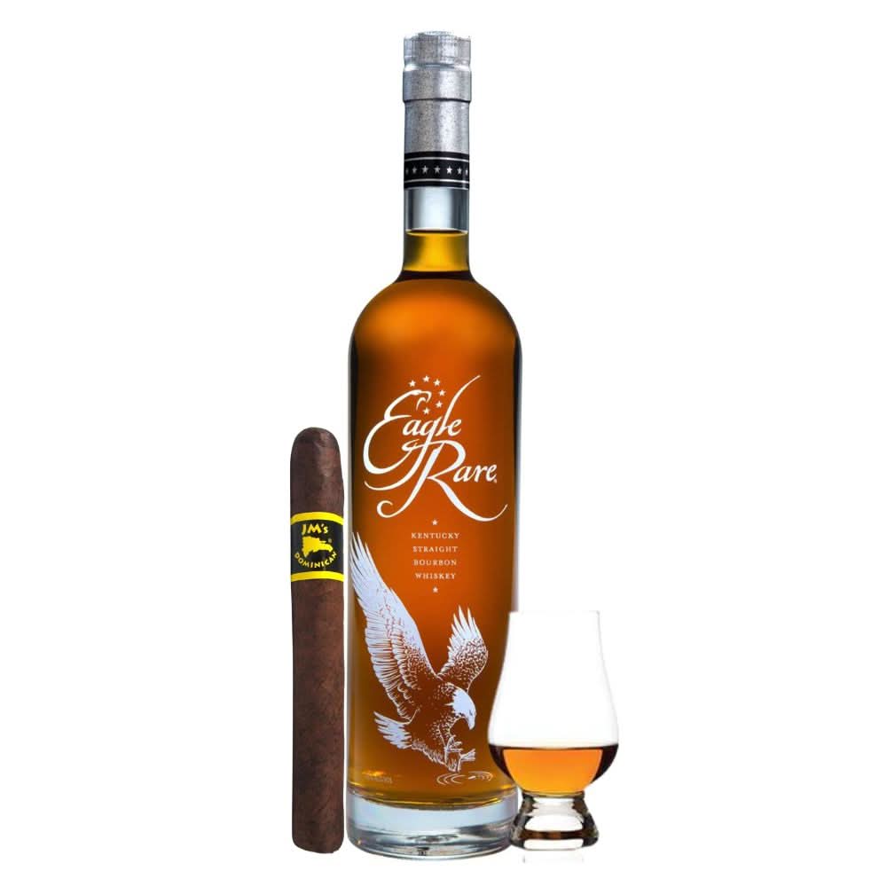 Eagle Rare 10 Year Bourbon Whiskey  With Glancairn Glass &amp; Cigar
