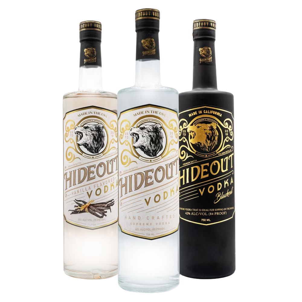 Hideout Vodka Vanilla, Straight, Black Bundle