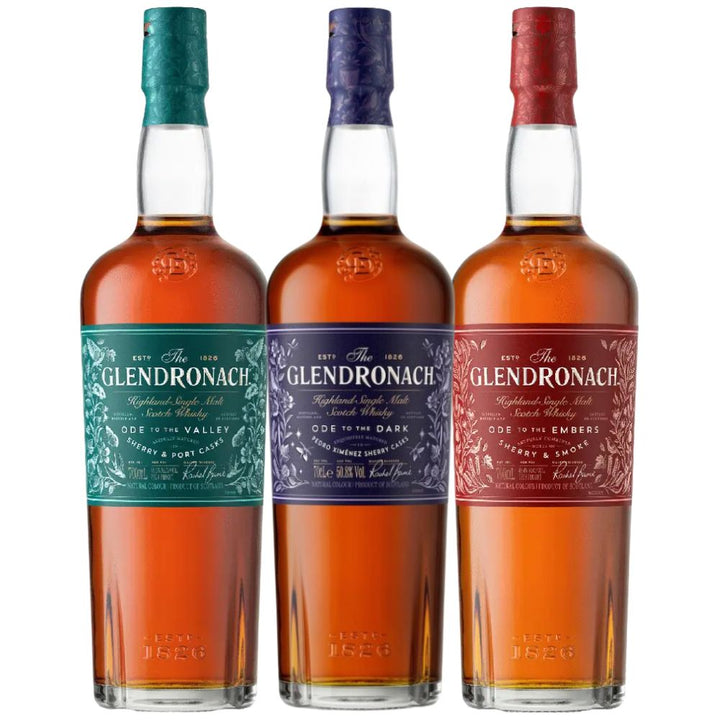 The Glendronach Ode To The Valley, Embers &amp; Dark Scotch Bundle